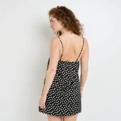 Nuisette Satin MULTICO NOIR -ROUGEGORGE 21321200 D