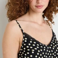 Nuisette Satin MULTICO NOIR -ROUGEGORGE 21321200 Z