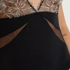 Body HARPER Noir et Multicolore – Dentelle Florale Graphique et Coupe Tanga Sans Armatures -ROUGEGORGE 21329200 Z