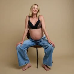 Soutien-gorge Allaitement Marron Multicolore Douce – Dentelle Festonnée Sans Armatures