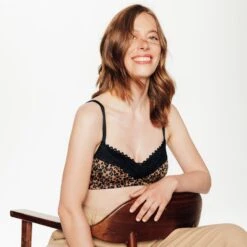 Soutien-gorge Post-Opératoire DOUCE Multico Noir – Dentelle Florale et Microfibre sans Armatures