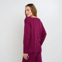 PULL AVEC LUREX BORDEAUX -ROUGEGORGE 21498100 D