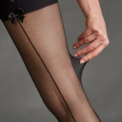 BAS PORTE-JARRETELLE 20D NOIR -ROUGEGORGE 40116400 Z