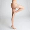 Bas Autofixants Voile 20 Deniers Coloris Peau – Jarretière Dentelle Made in Italy