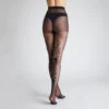 Collants ROSITA Noir 20D – Motif Fleuri Effet Tattoo Arrière