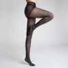 Collants Fantaisie Antonio 40D Noir - Motif Géométrique Vagues