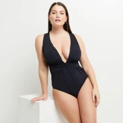 MAILLOT DE BAIN 1 PIECE FOULARD NOIR -ROUGEGORGE 42585600 C