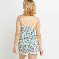 SHORT VISCOSE BLANC/VERT 5 SHORT VISCOSE BLANC/VERT -ROUGEGORGE 43187003 D