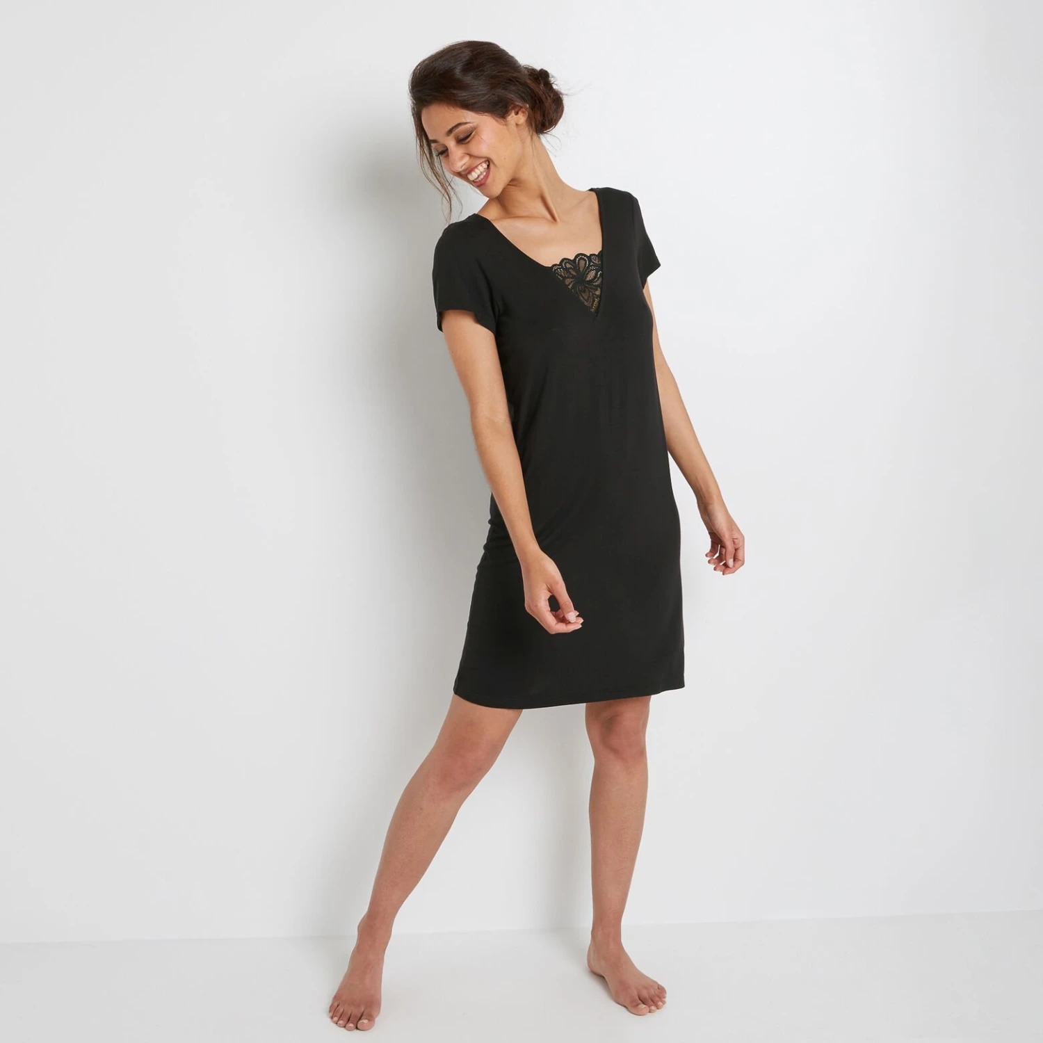 NUISETTE MANCHES COURTES NOIR 1 NUISETTE MANCHES COURTES NOIR