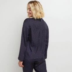 VESTE PYJAMA SATIN MULTICO BLEU 8 VESTE PYJAMA SATIN MULTICO BLEU -ROUGEGORGE 43196400 D