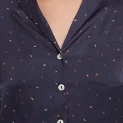 VESTE PYJAMA SATIN MULTICO BLEU 7 VESTE PYJAMA SATIN MULTICO BLEU -ROUGEGORGE 43196400 Z