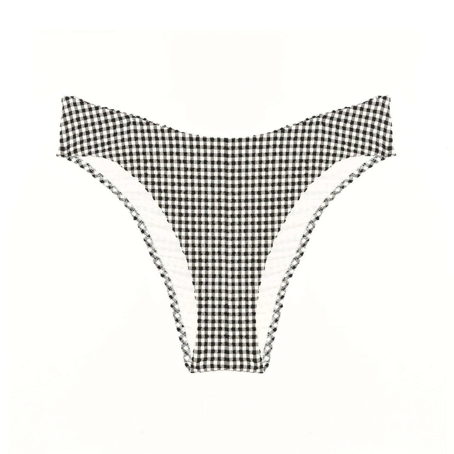 Maillot Culotte Echancrée Vichy BLANC/NOIR 3 Maillot Culotte Echancrée Vichy BLANC/NOIR – Image 3