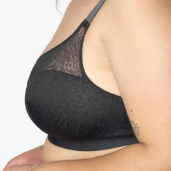 Soutien-gorge Sans Armatures OLENA Noir – Triangle en Tulle Ajouré Esprit Fauve -ROUGEGORGE 77011800 Z