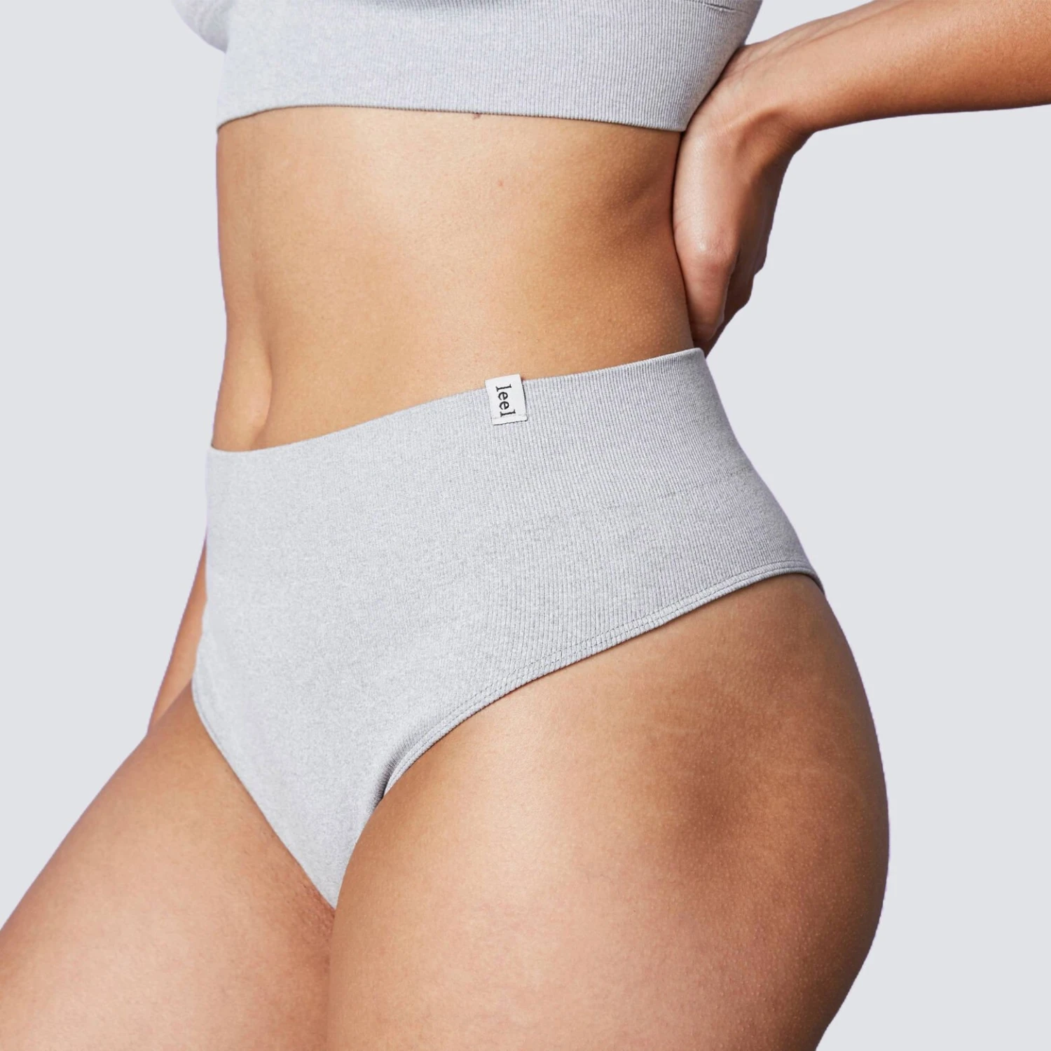 TANGA TAILLE HAUTE SANS COUTURE GRIS 3 TANGA TAILLE HAUTE SANS COUTURE GRIS – Image 3