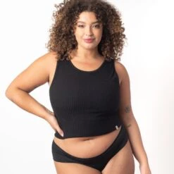 CROP TOP BRASSIERE INTEGREE NOIR