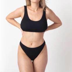 BRASSIERE MAILLE GAUFREE NOIR