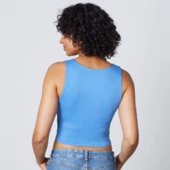 IRIS Crop Top Ciel – Brassière Effet Croisé et Brassière Intégrée en Microfibre Douce -ROUGEGORGE 77020600 D