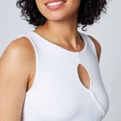 IRIS White Microfiber Crop Top – Crossed Front Sporty Bralette with Integrated Support -ROUGEGORGE 77020700 Z