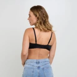 Brassière Noire Microfibre Scintillante - Collection JULY Lingerie Invisible Sans Armatures -ROUGEGORGE 77024100 D